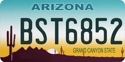 AZ license plate BST6852