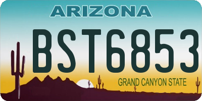 AZ license plate BST6853