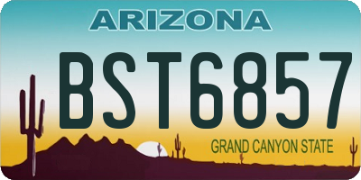 AZ license plate BST6857