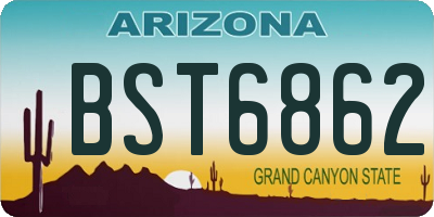 AZ license plate BST6862