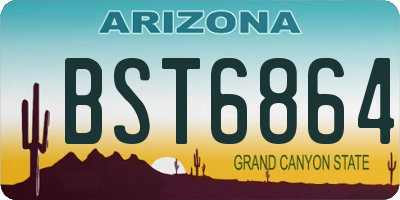 AZ license plate BST6864