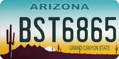 AZ license plate BST6865