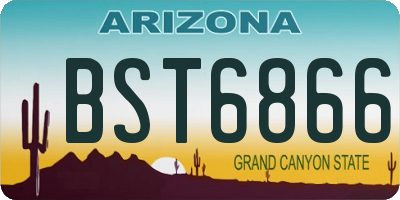 AZ license plate BST6866