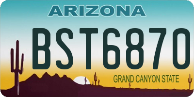 AZ license plate BST6870