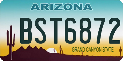 AZ license plate BST6872