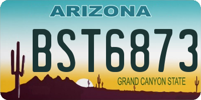 AZ license plate BST6873