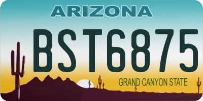 AZ license plate BST6875