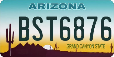 AZ license plate BST6876