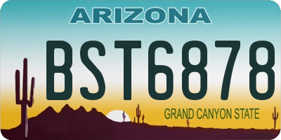 AZ license plate BST6878