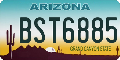 AZ license plate BST6885