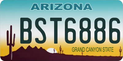 AZ license plate BST6886