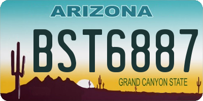 AZ license plate BST6887