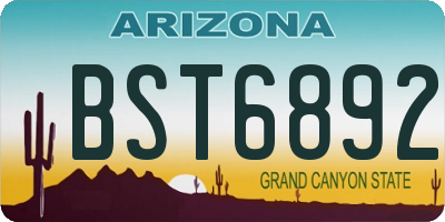 AZ license plate BST6892