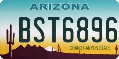 AZ license plate BST6896