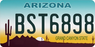 AZ license plate BST6898