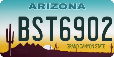 AZ license plate BST6902