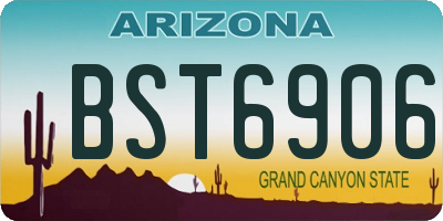 AZ license plate BST6906