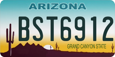 AZ license plate BST6912