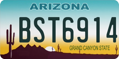AZ license plate BST6914
