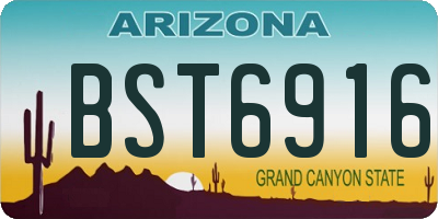 AZ license plate BST6916