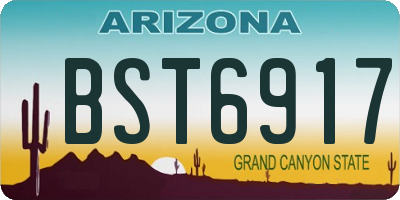 AZ license plate BST6917