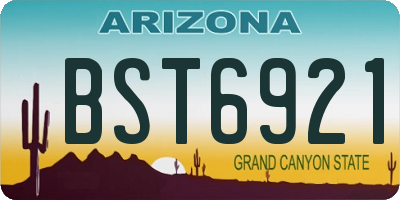 AZ license plate BST6921