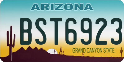 AZ license plate BST6923