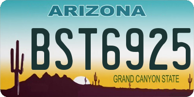 AZ license plate BST6925