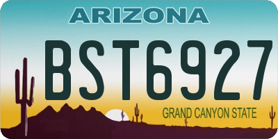 AZ license plate BST6927