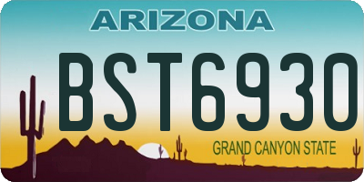 AZ license plate BST6930