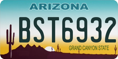 AZ license plate BST6932