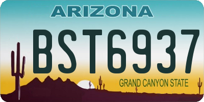 AZ license plate BST6937