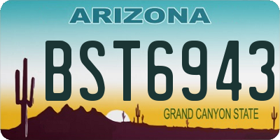 AZ license plate BST6943