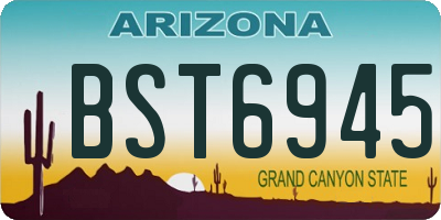 AZ license plate BST6945