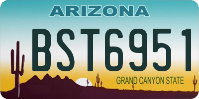 AZ license plate BST6951