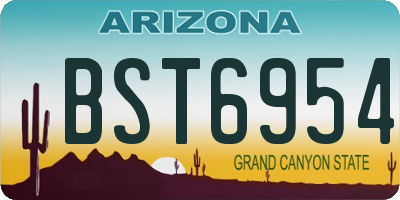 AZ license plate BST6954