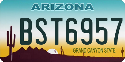 AZ license plate BST6957