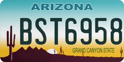 AZ license plate BST6958