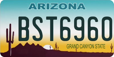 AZ license plate BST6960