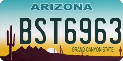 AZ license plate BST6963