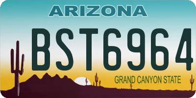 AZ license plate BST6964