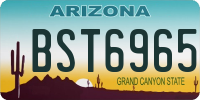 AZ license plate BST6965