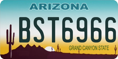 AZ license plate BST6966