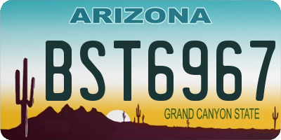 AZ license plate BST6967