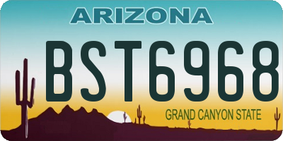 AZ license plate BST6968