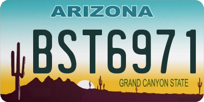 AZ license plate BST6971