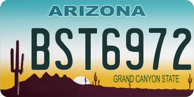 AZ license plate BST6972