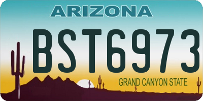 AZ license plate BST6973