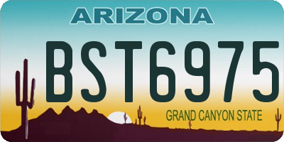 AZ license plate BST6975