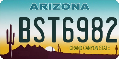 AZ license plate BST6982